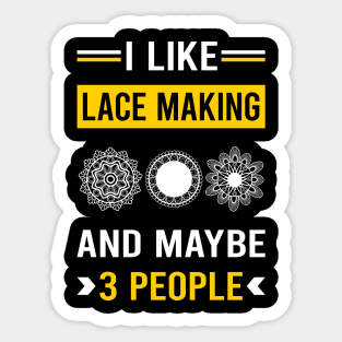 3 People Lace Making Lacemaking Sticker